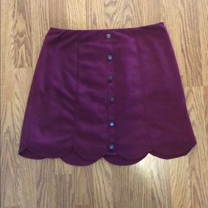 Suede mini skirt